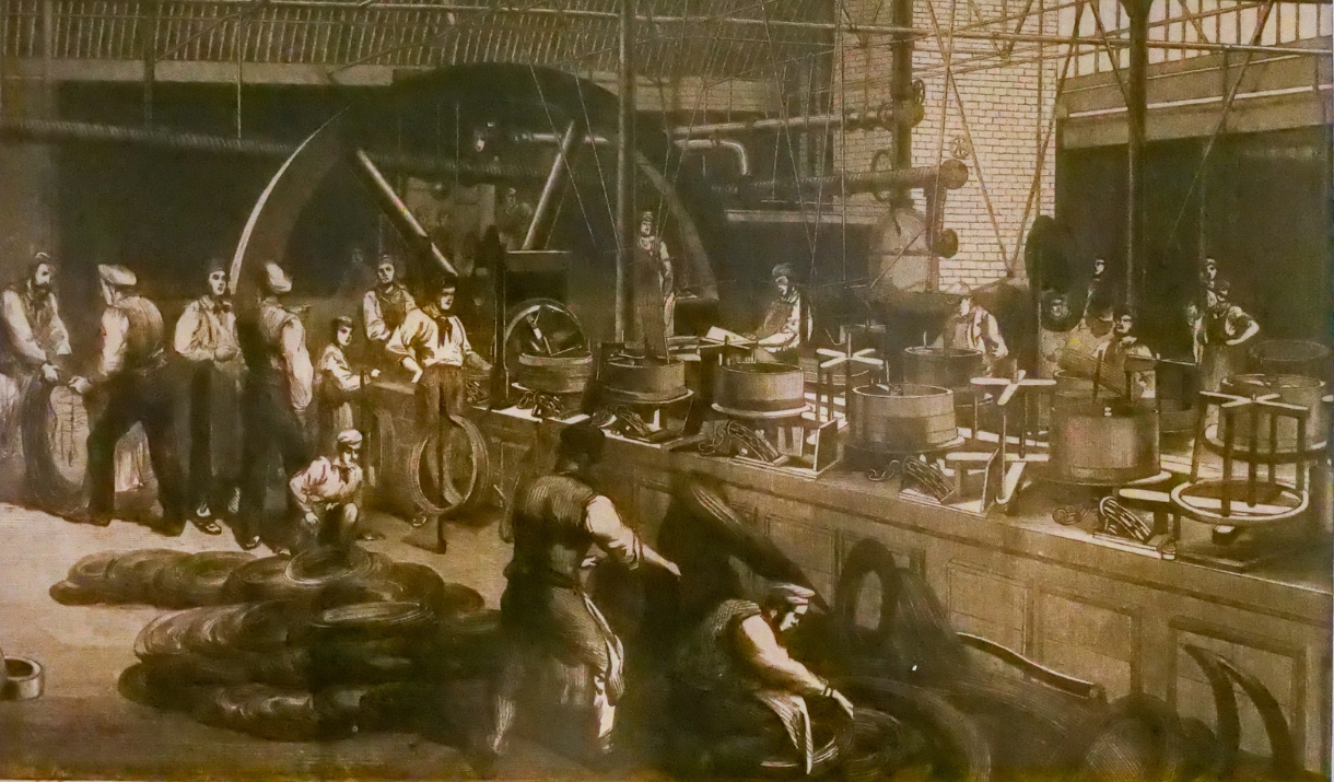 Illustration of making transatlantic cable at Enderby Wharf, Greenwich Peninsula